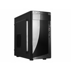 HPC D-06  mATX Case, (500W, 24 pin, 1x 8pin(4+4), 2xSATA, 2xIDE, 12cm fan), 2xUSB2.0 / HD Audio, Shiny Black